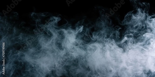 Enigmatic smoke swirls. Captivating abstract composition with black and white motion evoking mysterious and ethereal atmosphere perfect for artistic wallpaper and creative designs © Bussakon