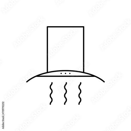 Hood Icon. Kitchen hood simple vector icon in linear style on white background.