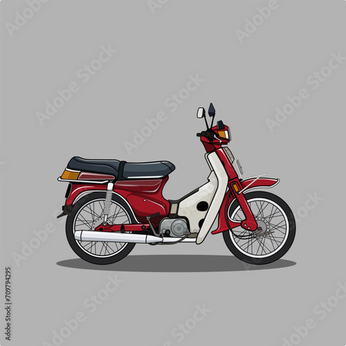 Classic Motorcycle Illustration, Vector, Line Art. Vintage Motorcycle Illustration, Astrea motor