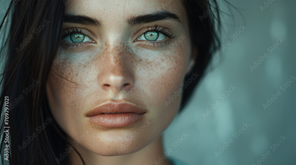 Beautiful model's face close-up Beautiful model's face close-up