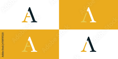 Luxury letter A and number 1 vector logo design