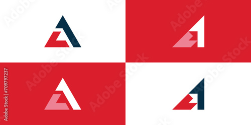 Modern triangle shape letter A and number 1 vector logo design