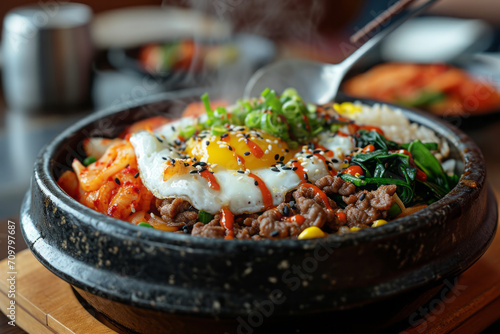 Close-up Korean Food Bibimbap photo