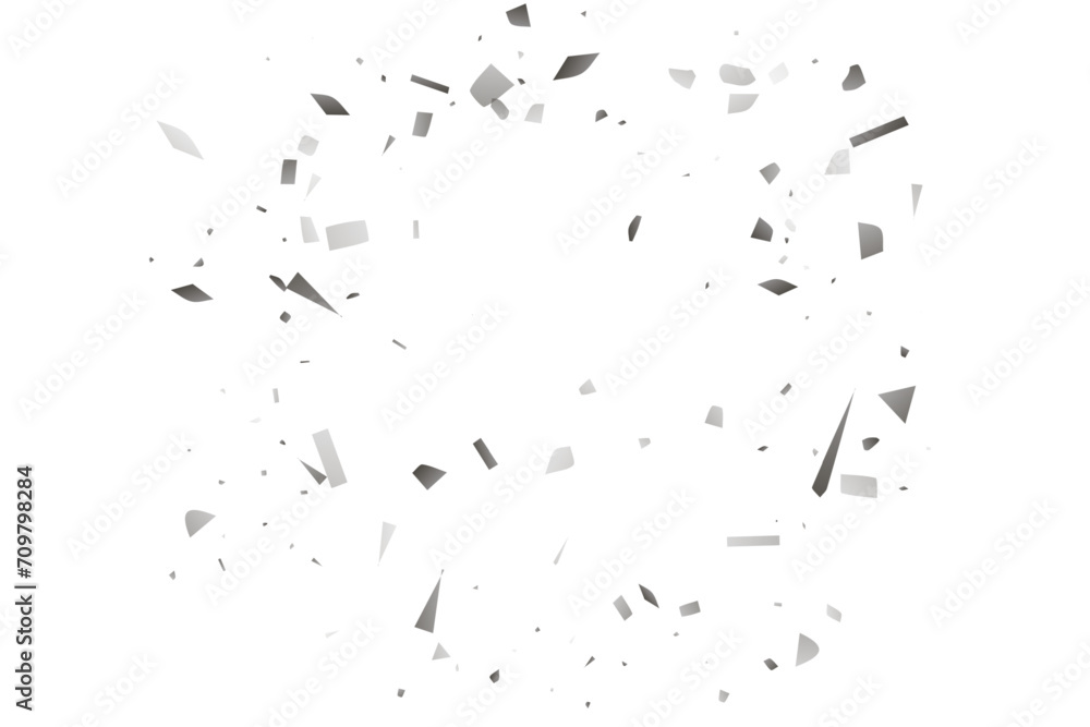 Silver glitter confetti on a white background. Decorative element. Silver glitter confetti on a white background. Decorative element.