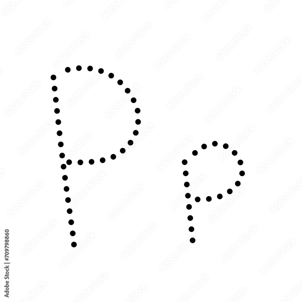 Black and white tracing alphabet 