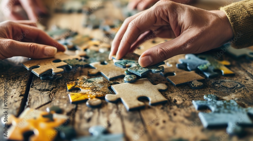 businesspeople assembling the jigsaw puzzle, teamwork, business.
businesspeople assembling the jigsaw puzzle, teamwork, business.