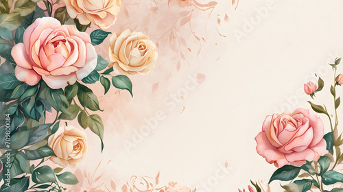 Watercolor floral wallpaper  Copy space for botanical events  Botanical backdrop design  Colorful leaves illustration  Nature-inspired concept  Floral and leaves visuals
