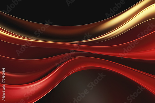 Red and black abstract wavy background. Generative Ai