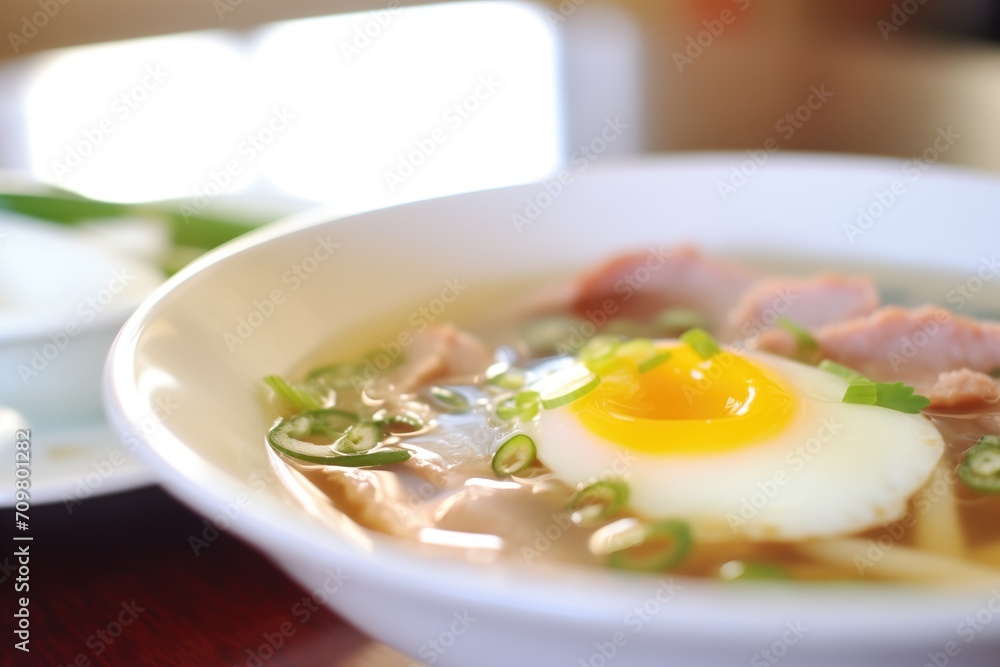 pho with a poached egg added on the top pho with a poached egg added on the top