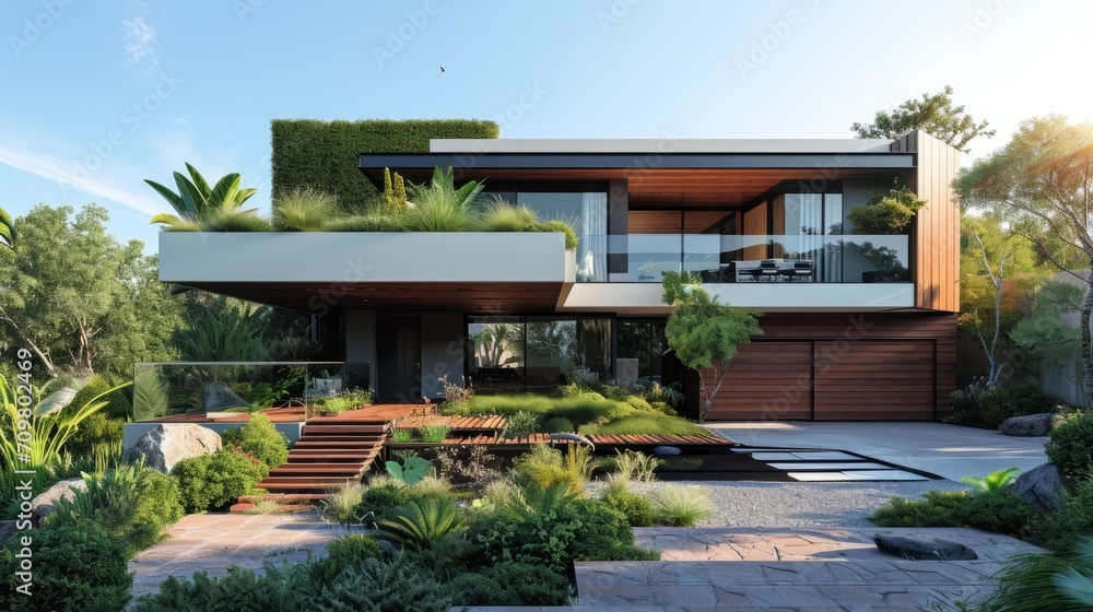 Modern house on hill, in forest with pond, water pool, garage, cozy wood terrace, in the style of white walls and glass, sunny afternoon, Bird's eye, full, view, agave espadin Modern house on hill, in forest with pond, water pool, garage, cozy wood terrace, in the style of white walls and glass, sunny afternoon, Bird's eye, full, view, agave espadin