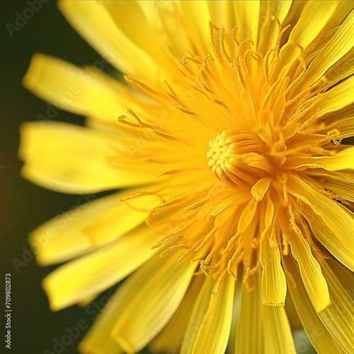 Beautiful yellow dandelion summer close-up  ai technology