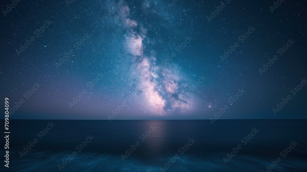 Milky way above the sea at night - AI