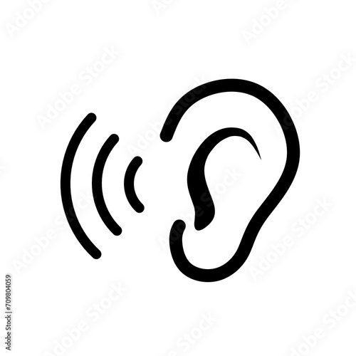 ear icon vector on white background.hearing icon