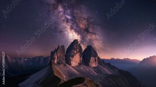 Milky way above famous mountains - AI