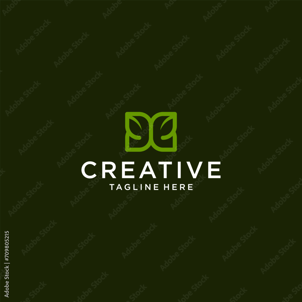 initial e leaf logo vector initial e leaf logo vector