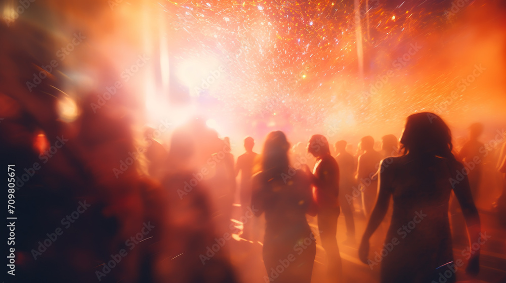 people having fun in a disco. blur effect for an artistic touch