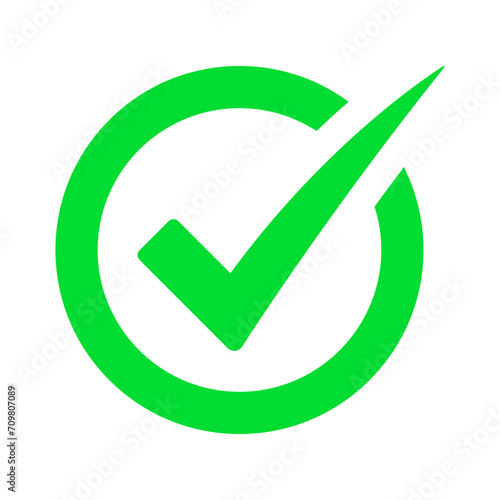 Green check mark icon. photo