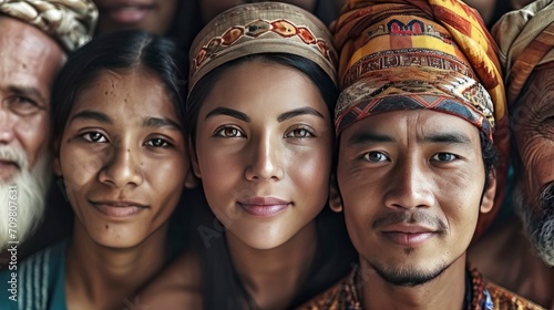 Global Harmony. A Stylized Photograph Featuring People from All Around the World  Embodied in a Tapestry of Diversity and Unity.