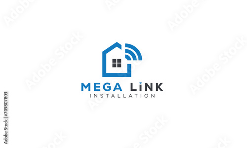 Minimalist modern unique professional networking installation logo design