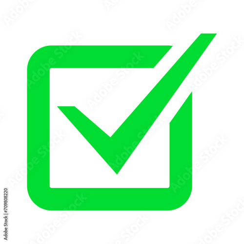 Green check mark icon.