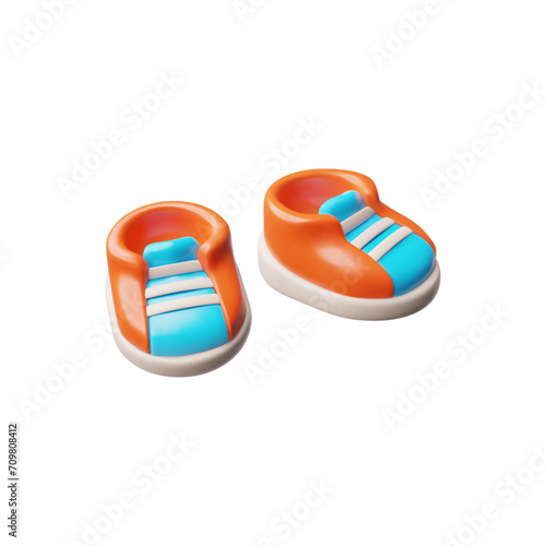 Shoes pair 3d icon, cartoon sporty sneakers, footwear for playing bowling game, casual footwear vector render isolated
