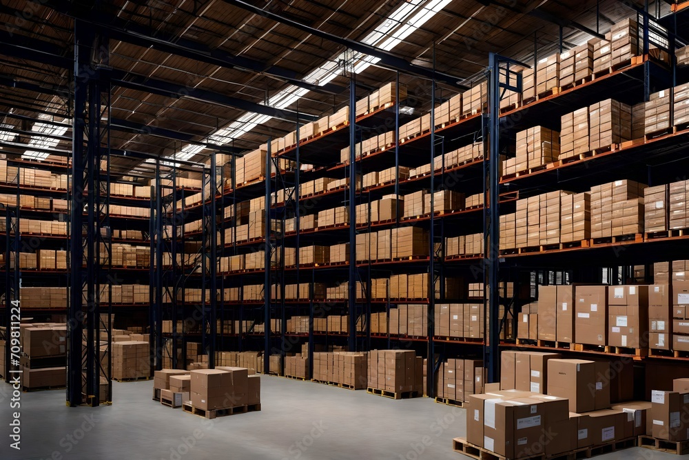 This realistic portrayal captures the functionality and systematic precision of the warehouse environment. This realistic portrayal captures the functionality and systematic precision of the warehouse environment.