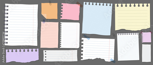 Notebook Paper Page Template Vector Design. Sticky Note. photo
