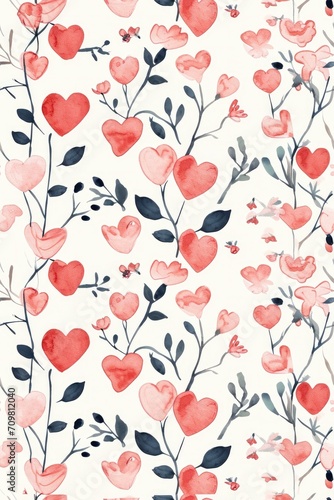 Romantic Texture. Seamless Valentine Pattern Background in a Textured and Romantic Style  Perfect for Elegantly Enhancing the Atmosphere of Love.