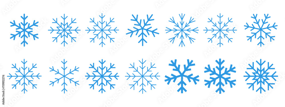 Snowflake Vector Icons Set. Snow Symbol. Winter Cold Sign. Frozen Logo. Snowflake Vector Icons Set. Snow Symbol. Winter Cold Sign. Frozen Logo.