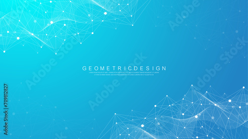 Global network connection banner design template. Header social network communication in the global business concept. Big data visualization. Internet technology