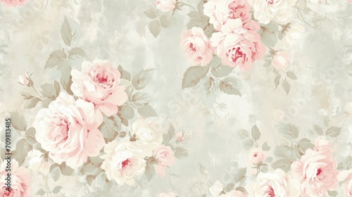 Victorian Romance. Shabby Chic Wallpaper with Pastel and Romantic Tones, Featuring a Solid Pattern for an Elegant and Timeless Aesthetic.