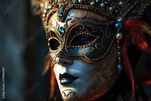 Beautiful Venetian carnival mask in Venice, Italy. © Владимир Солдатов