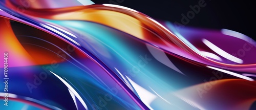 Colorful abstract neon background. Colorful glass curve background. Abstract curves for wallpaper. © Danyilo