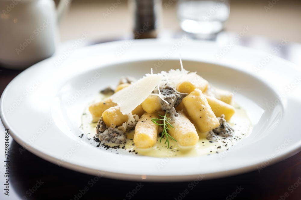 gnocchi with truffle sauce and a sprinkle of cheese gnocchi with truffle sauce and a sprinkle of cheese