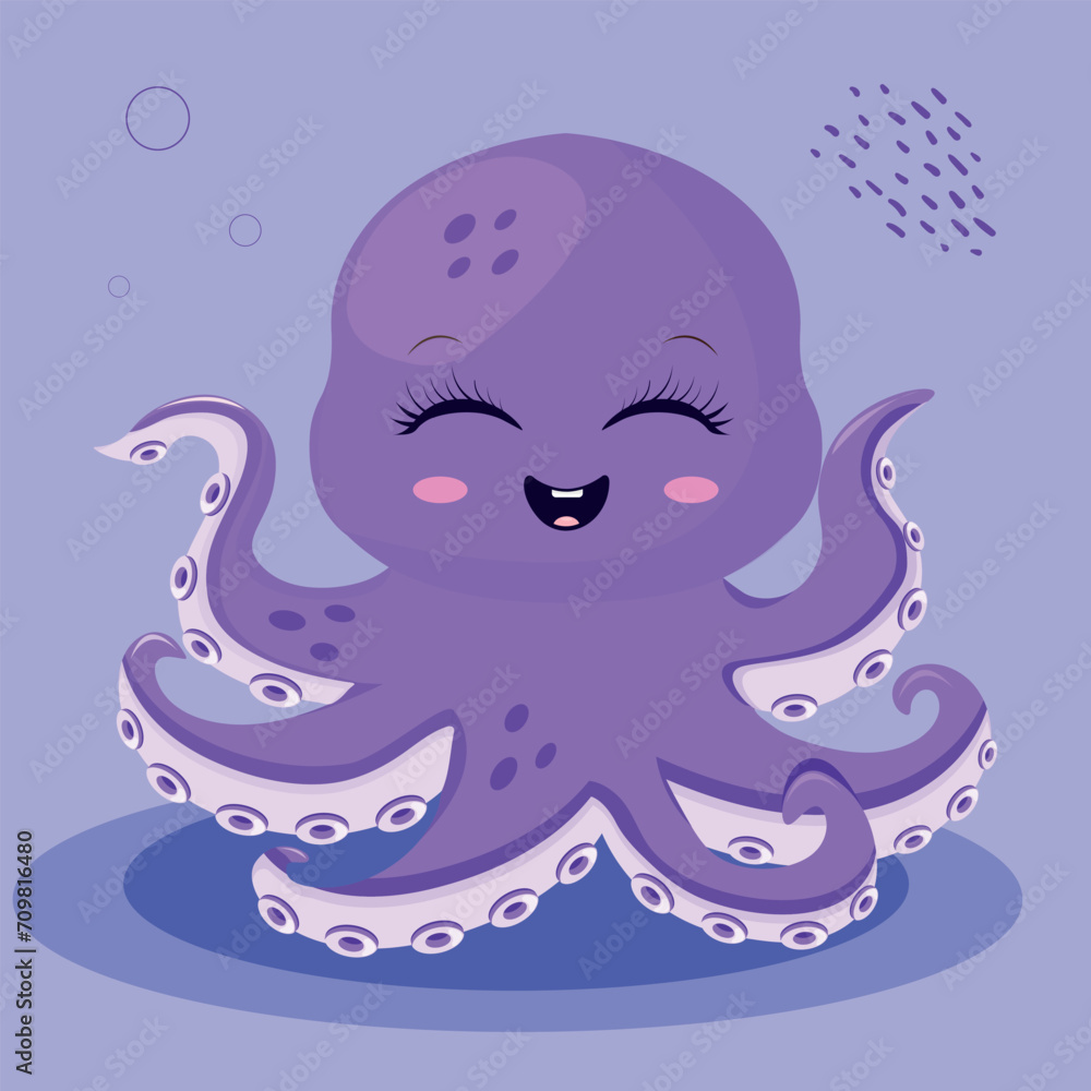 Funny octopus in cartoon style
Funny octopus in cartoon style
