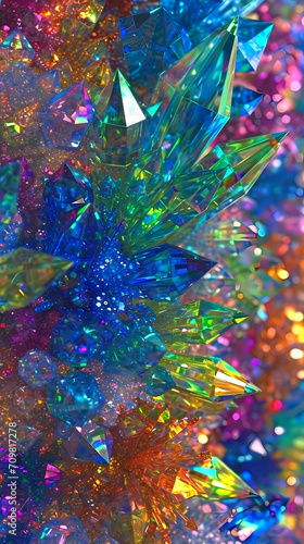 Abstract colored background of colored crystals