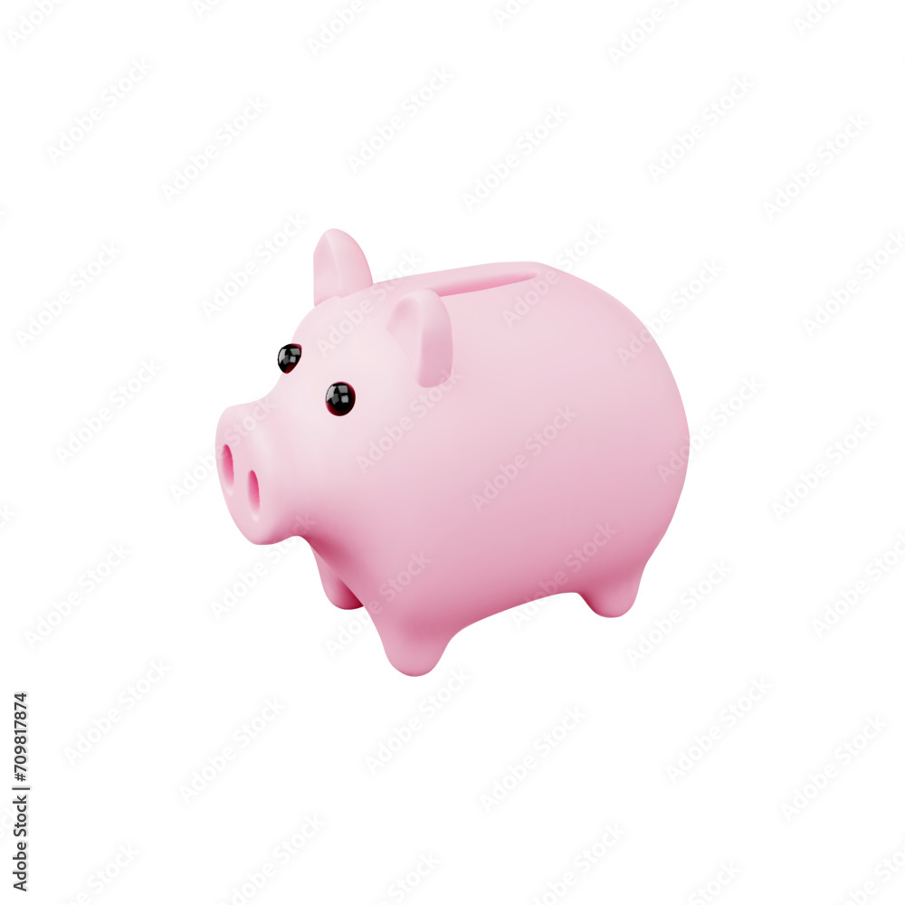 Piggy bank 3D object. Piggy bank 3D object.