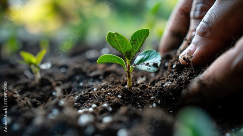 Growing Green Life: Gently raising a seedling under capable guidance.