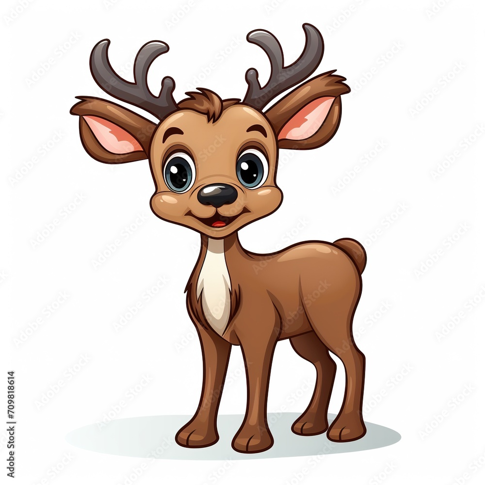 cartoon reindeer on white background cartoon reindeer on white background