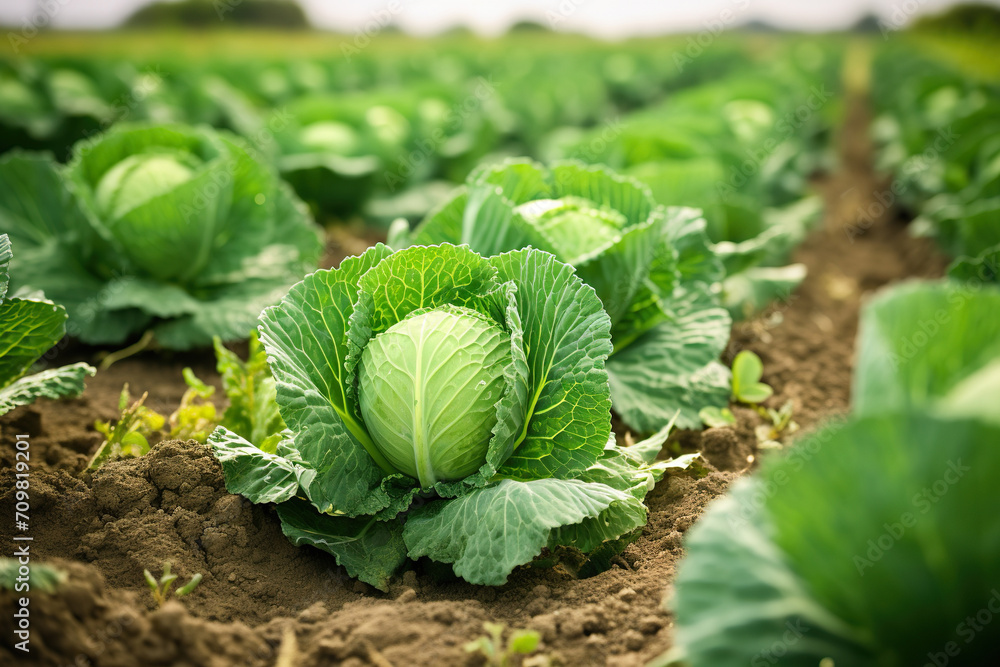 cultivated Cabbage vegetable field earth day concept cultivated Cabbage vegetable field earth day concept