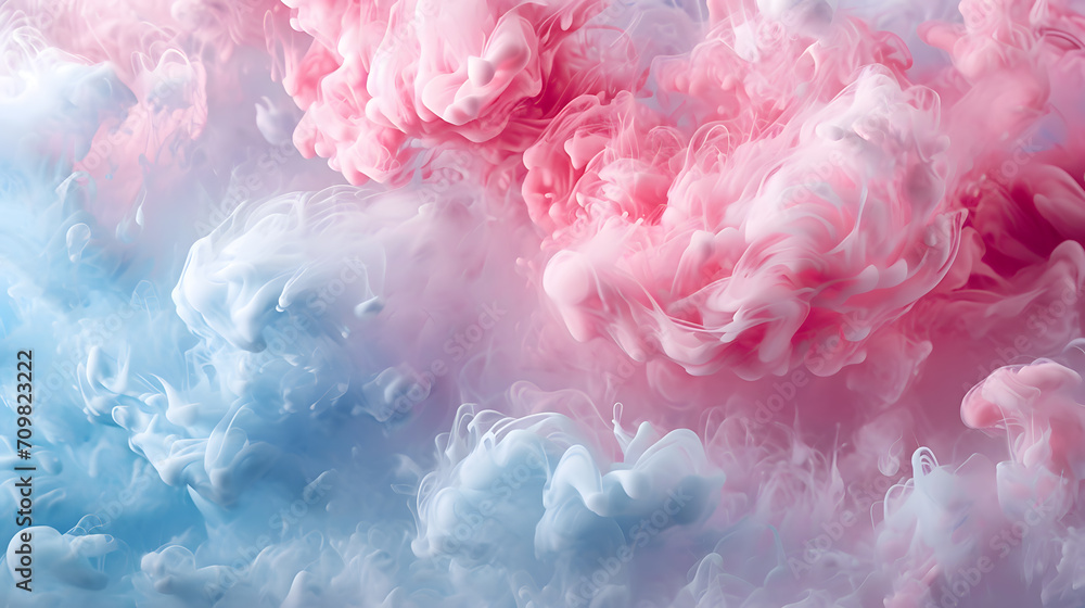 Pink and blue soft cloudy abstract background