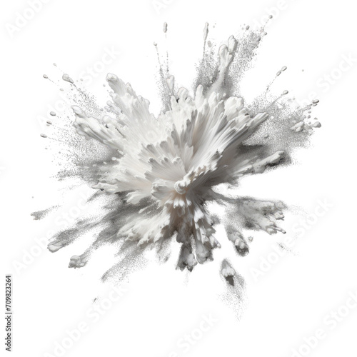white explosion paint powder explosion  photo  trasparent background