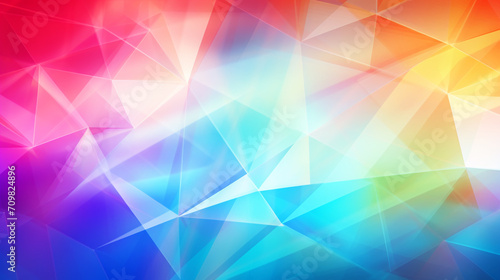 Watercolor-style polygon background in light rainbow colors