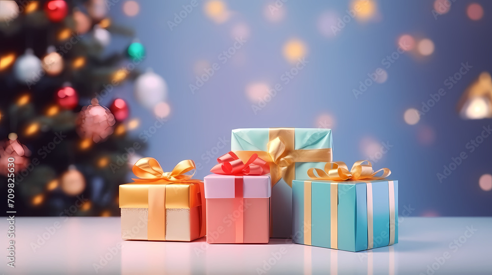 Gift box background with copy space for Christmas gifts, holidays or birthdays Gift box background with copy space for Christmas gifts, holidays or birthdays