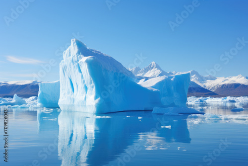 Pristine Iceberg Floating in Arctic Waters