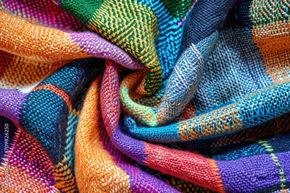 Multicolored Knitted Blanket Multicolored Knitted Blanket