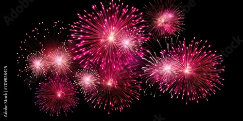 Pink Fireworks. Beautiful festive pink fireworks on black background: fireworks, red, illustration, fireworks, background, black, new, year, happy, beautiful 