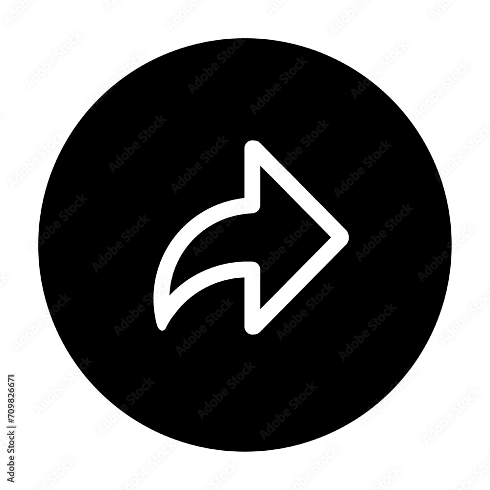 white share icon on black circle isolated on white and transparent background. share arrow icon vector illustration. white line stroke icon white share icon on black circle isolated on white and transparent background. share arrow icon vector illustration. white line stroke icon