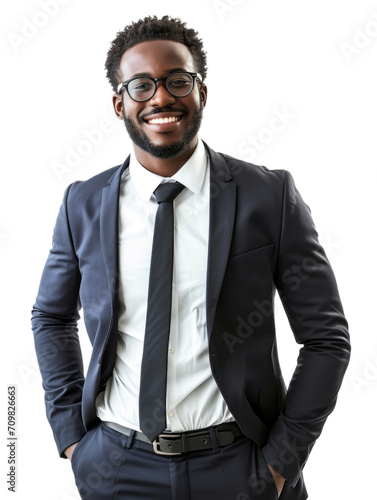30s Male African American business man transparent background