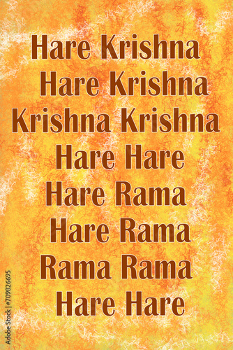 The Hare Krishna mantra orange